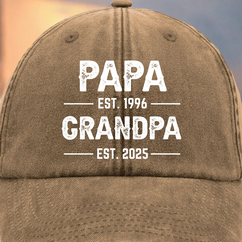 Custom Vintage Washed Denim Baseball Cap - Personalized Birthday Gifts For Dad, Grandpa - You Make Us Feel Brave
