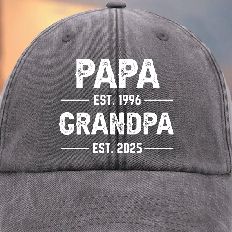 Custom Vintage Washed Denim Baseball Cap - Personalized Birthday Gifts For Dad, Grandpa - You Make Us Feel Brave