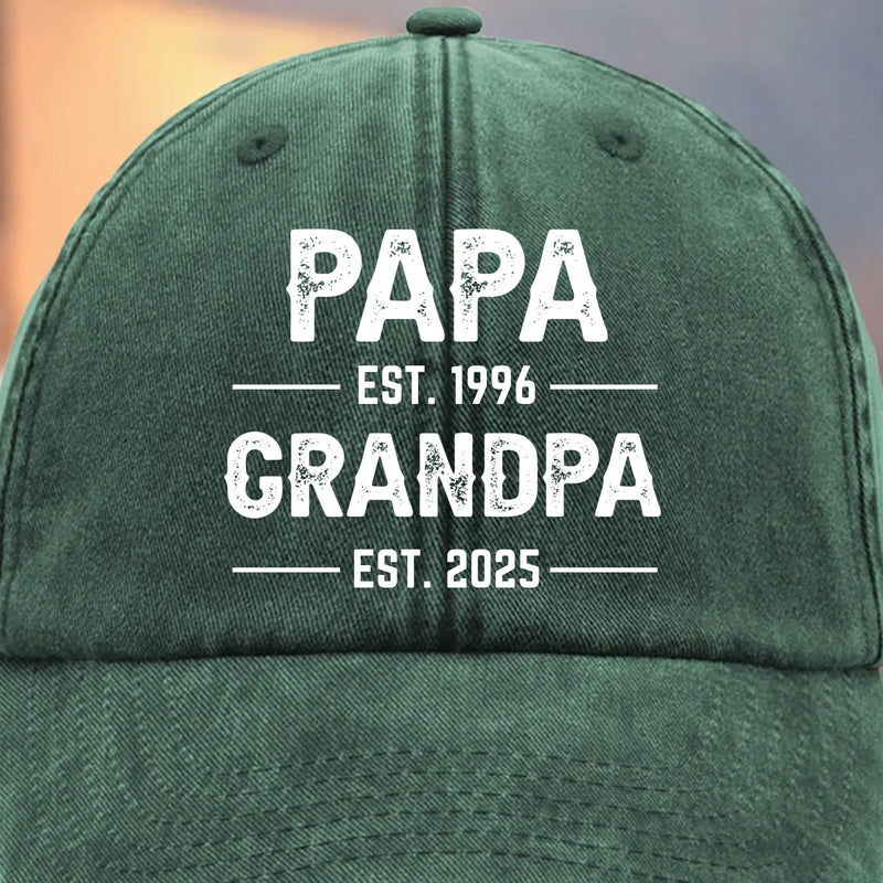 Custom Vintage Washed Denim Baseball Cap - Personalized Birthday Gifts For Dad, Grandpa - You Make Us Feel Brave