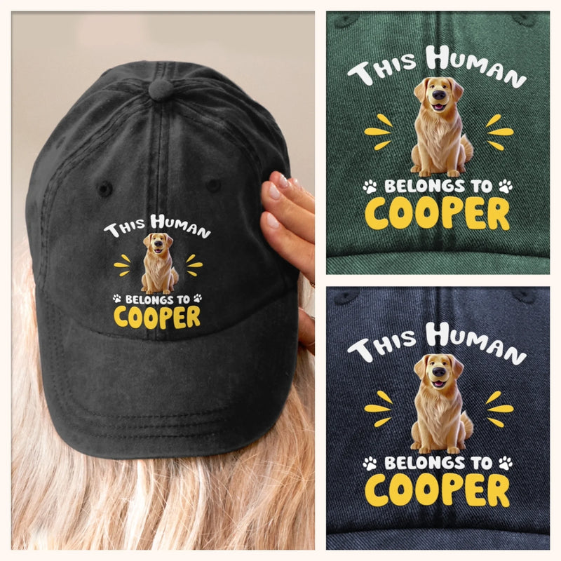 Custom Vintage Washed Denim Baseball Cap - Personalized Birthday Gifts For Dog Cat Lovers, Dog Dad And Mom, Cat Owners - Living The Fur Way