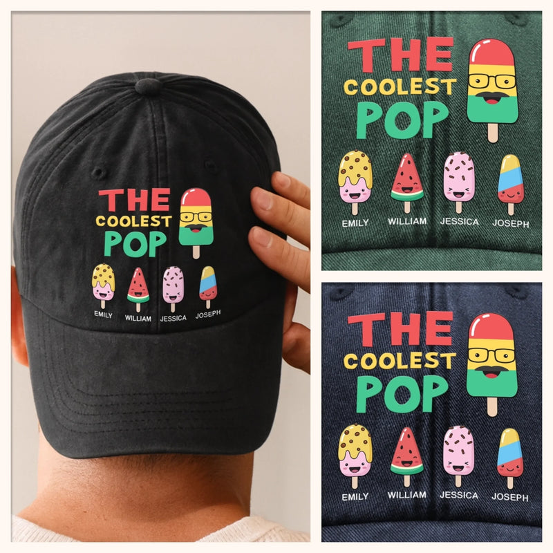 Custom Vintage Washed Denim Baseball Cap - Personalized Birthday Gifts For Dad, Grandpa - Growing Up With Your Guiding Strength