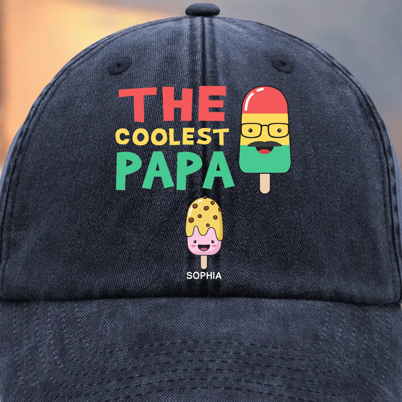Custom Vintage Washed Denim Baseball Cap - Personalized Birthday Gifts For Dad, Grandpa - Growing Up With Your Guiding Strength