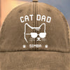 Custom Vintage Washed Denim Baseball Cap - Personalized Birthday Gifts For Cat Lovers, Cat Mom And Dad - Certified Cat Dad