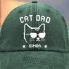 Custom Vintage Washed Denim Baseball Cap - Personalized Birthday Gifts For Cat Lovers, Cat Mom And Dad - Certified Cat Dad