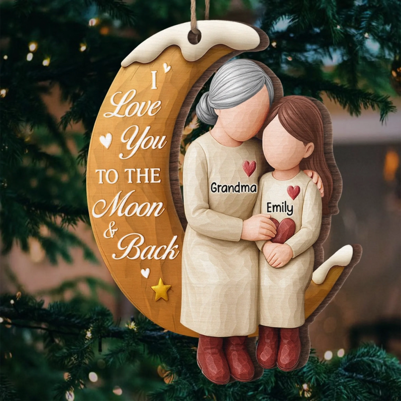 Custom Wood Ornament - Personalized Christmas Birthday Gifts For Grandma - A Heart Shaped By You