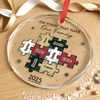 Custom Circle Glass Ornament - Personalized Christmas Birthday Gifts For Mom, Dad, Brother, Sister, Kids - Where Love Stays Forever