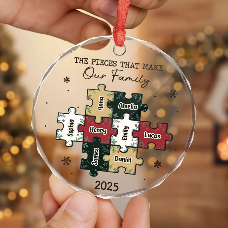 Custom Circle Glass Ornament - Personalized Christmas Birthday Gifts For Mom, Dad, Brother, Sister, Kids - Where Love Stays Forever