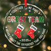 Custom Circle Glass Ornament - Personalized Christmas Birthday Gifts For Coworker, Work Bestie - Together We Make A Great Team