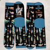 Custom Photo Crew Socks - Personalized Christmas Birthday Fishing Gifts For Fisherman - Professional Line Caster