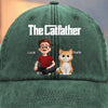 Custom Vintage Washed Denim Baseball Cap - Personalized Birthday Gifts For Cat Lovers, Cat Mom And Dad - Feline Father Figure