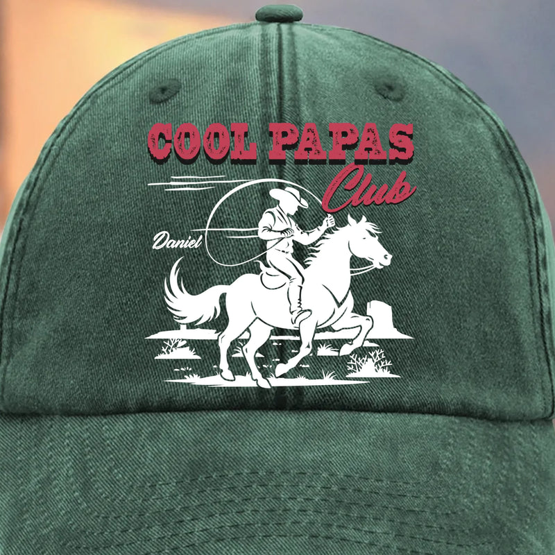 Custom Vintage Washed Denim Baseball Cap - Personalized Birthday Gifts For Dad, Grandpa - Cool Papas Club