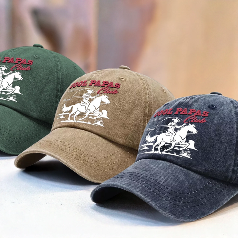 Custom Vintage Washed Denim Baseball Cap - Personalized Birthday Gifts For Dad, Grandpa - Cool Papas Club