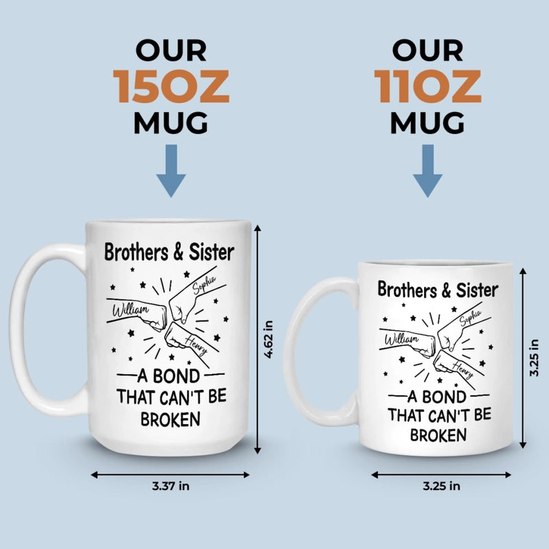 Custom Mug - Personalized Birthday Gifts For Brother, Sister - Together We Bright