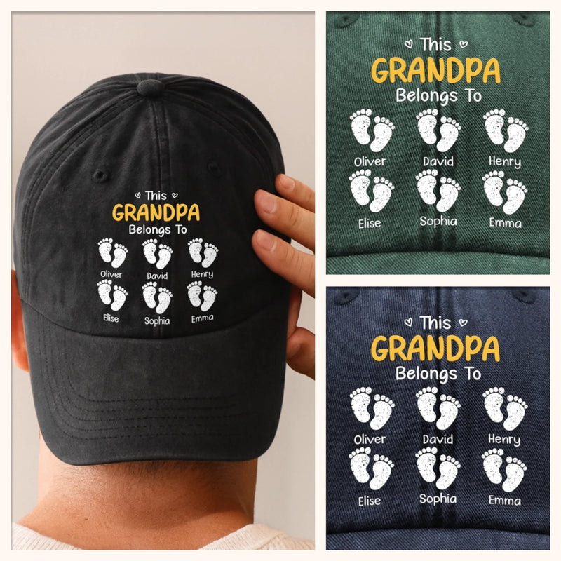 Custom Vintage Washed Denim Baseball Cap - Personalized Birthday Gifts For Dad, Grandpa - Learning Life Through Your Eyes