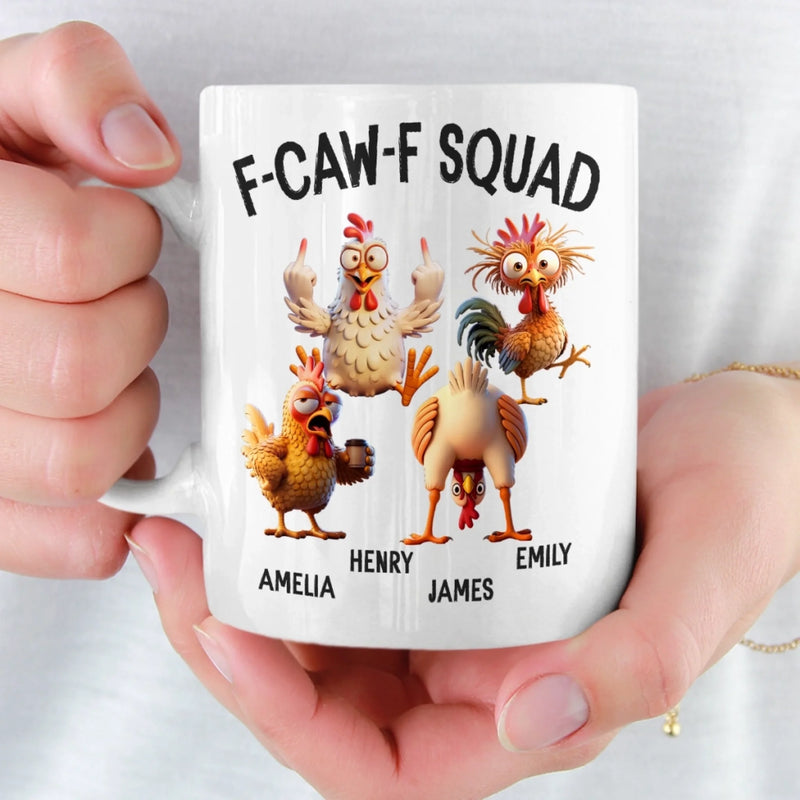Custom Mug - Personalized Funny Gifts For Best Friends, Coworker, Work Bestie - Feather Gang In Action