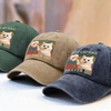 Custom Vintage Washed Denim Baseball Cap - Personalized Birthday Gifts For Cat Lovers, Cat Mom And Dad - Cat Dad On Duty