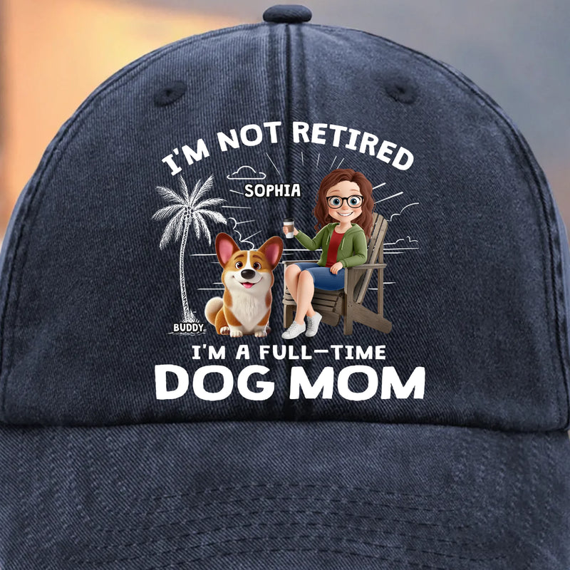 Custom Vintage Washed Denim Baseball Cap - Personalized Christmas Birthday Gifts For Dog Lovers, Dog Dad And Mom - Working Overtime In Belly Rubs