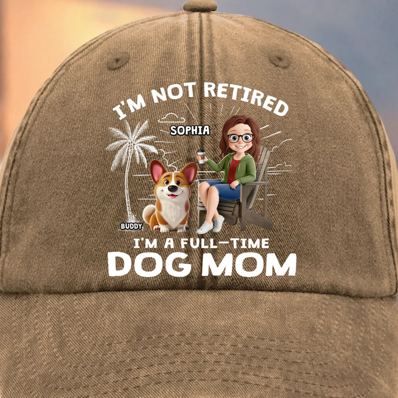 Custom Vintage Washed Denim Baseball Cap - Personalized Christmas Birthday Gifts For Dog Lovers, Dog Dad And Mom - Working Overtime In Belly Rubs