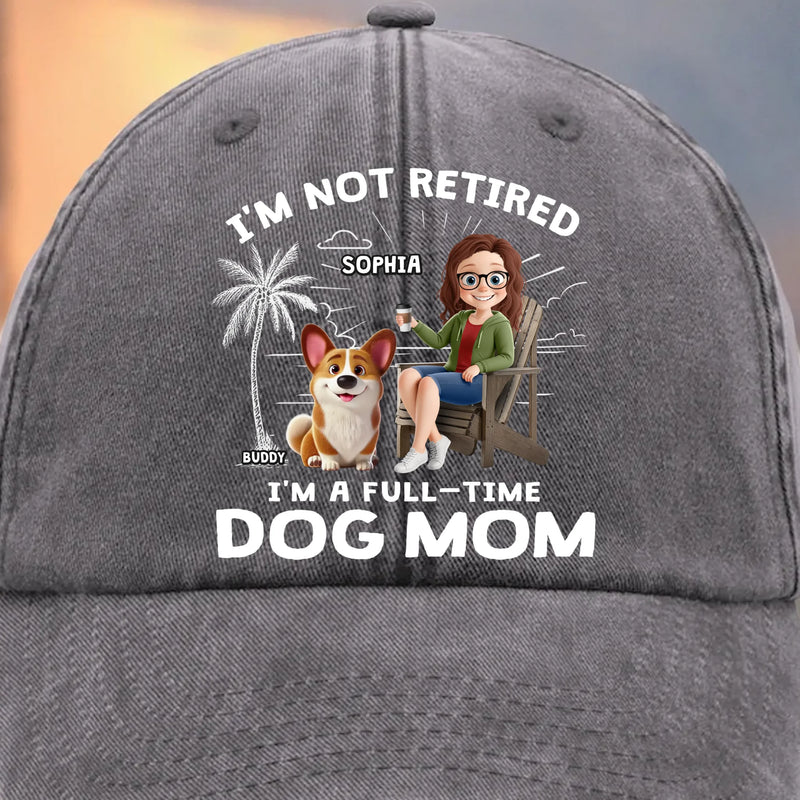 Custom Vintage Washed Denim Baseball Cap - Personalized Christmas Birthday Gifts For Dog Lovers, Dog Dad And Mom - Working Overtime In Belly Rubs