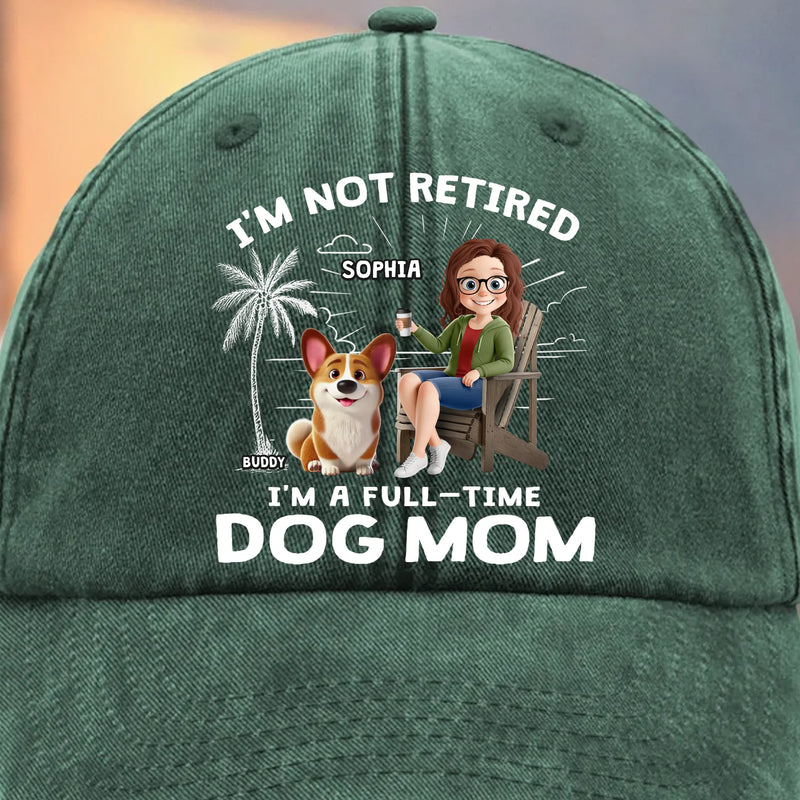 Custom Vintage Washed Denim Baseball Cap - Personalized Christmas Birthday Gifts For Dog Lovers, Dog Dad And Mom - Working Overtime In Belly Rubs