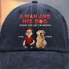 Custom Vintage Washed Denim Baseball Cap - Personalized Christmas Birthday Gifts For Dog Lovers, Dog Dad And Mom - My Ride Or Woof
