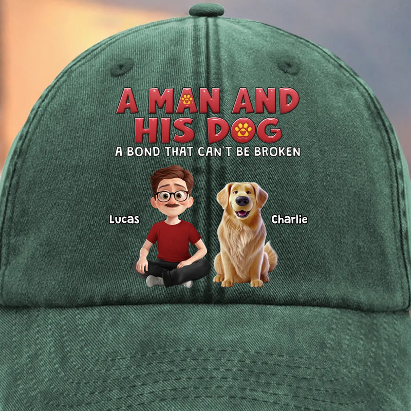 Custom Vintage Washed Denim Baseball Cap - Personalized Christmas Birthday Gifts For Dog Lovers, Dog Dad And Mom - My Ride Or Woof