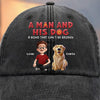 Custom Vintage Washed Denim Baseball Cap - Personalized Christmas Birthday Gifts For Dog Lovers, Dog Dad And Mom - My Ride Or Woof