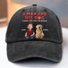Custom Vintage Washed Denim Baseball Cap - Personalized Christmas Birthday Gifts For Dog Lovers, Dog Dad And Mom - My Ride Or Woof