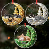 Custom Circle Glass Ornament - Personalized Christmas Birthday Gifts For Dog Cat Lovers, Dog Dad And Mom, Cat Owners - Loved More With My Pet