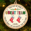 Custom Wood Ornament - Personalized Christmas Birthday Gifts For Coworker, Work Bestie - Thankful For This Teamwork