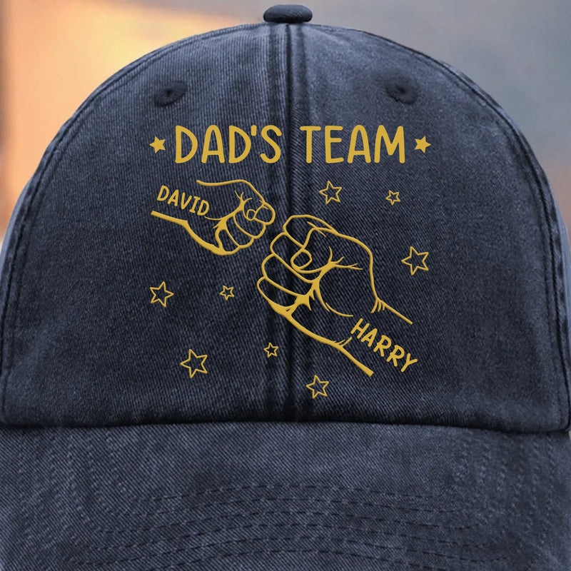 Custom Vintage Washed Denim Baseball Cap - Personalized Birthday Gifts For Dad, Grandpa - You Shape Our Little World