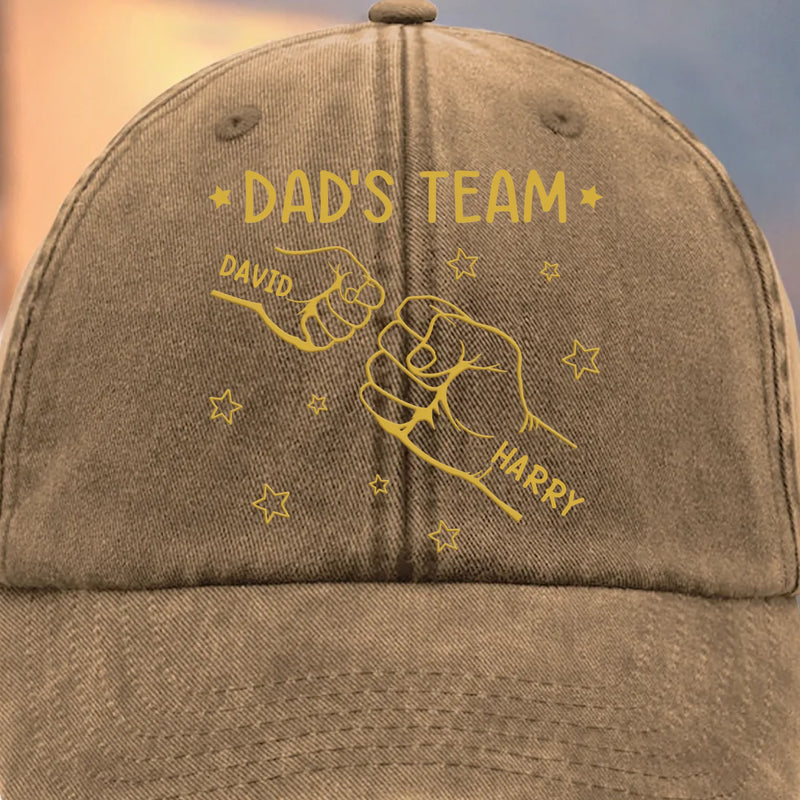 Custom Vintage Washed Denim Baseball Cap - Personalized Birthday Gifts For Dad, Grandpa - You Shape Our Little World