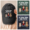 Custom Vintage Washed Denim Baseball Cap - Personalized Birthday Gifts For Dog Cat Lovers, Dog Dad And Mom, Cat Owners - Fur Family Supremacy