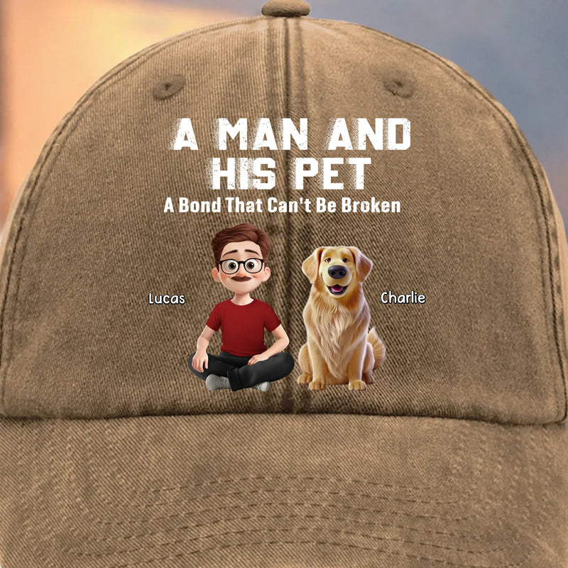 Custom Vintage Washed Denim Baseball Cap - Personalized Birthday Gifts For Dog Cat Lovers, Dog Dad And Mom, Cat Owners - Fur Family Supremacy