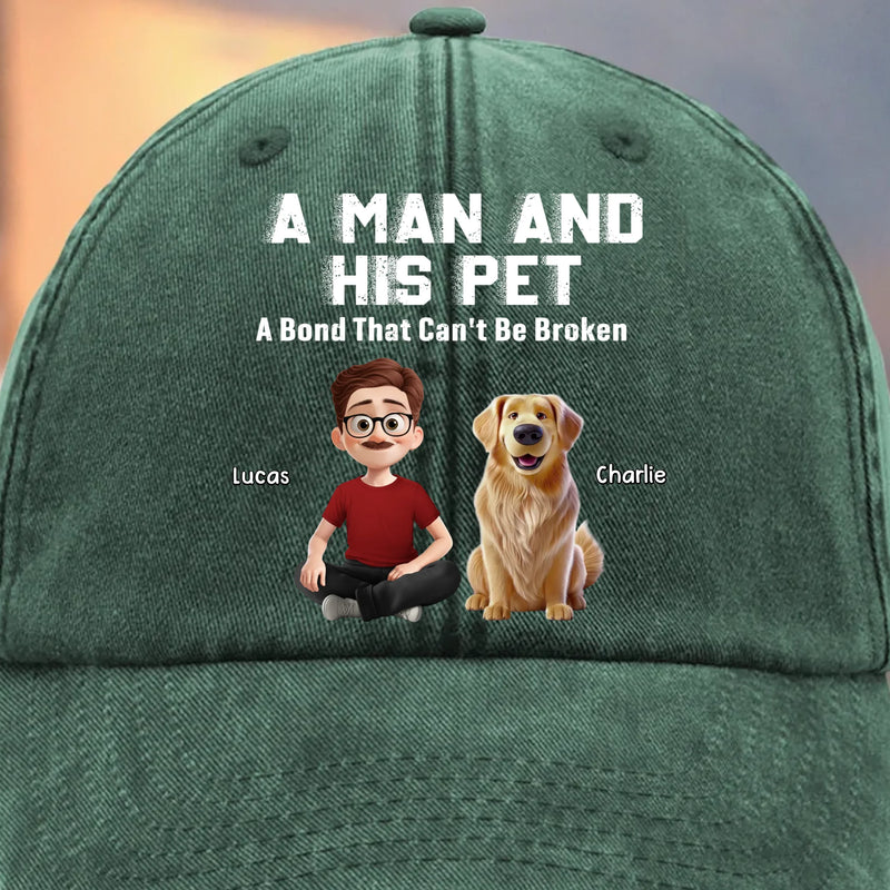 Custom Vintage Washed Denim Baseball Cap - Personalized Birthday Gifts For Dog Cat Lovers, Dog Dad And Mom, Cat Owners - Fur Family Supremacy
