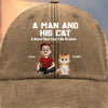 Custom Vintage Washed Denim Baseball Cap - Personalized Birthday Gifts For Cat Lovers, Cat Mom And Dad - My Daily Happiness Source