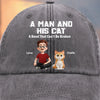 Custom Vintage Washed Denim Baseball Cap - Personalized Birthday Gifts For Cat Lovers, Cat Mom And Dad - My Daily Happiness Source