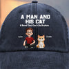 Custom Vintage Washed Denim Baseball Cap - Personalized Birthday Gifts For Cat Lovers, Cat Mom And Dad - My Daily Happiness Source