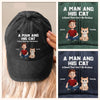 Custom Vintage Washed Denim Baseball Cap - Personalized Birthday Gifts For Cat Lovers, Cat Mom And Dad - My Daily Happiness Source