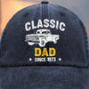 Custom Vintage Washed Denim Baseball Cap - Personalized Birthday Gifts For Dad, Grandpa - Growing Braver With You Here