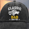 Custom Vintage Washed Denim Baseball Cap - Personalized Birthday Gifts For Dad, Grandpa - Growing Braver With You Here
