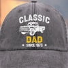 Custom Vintage Washed Denim Baseball Cap - Personalized Birthday Gifts For Dad, Grandpa - Growing Braver With You Here