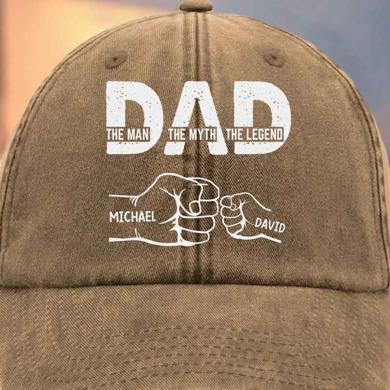 Custom Vintage Washed Denim Baseball Cap - Personalized Birthday Gifts For Dad, Grandpa - You Teach Us Every Day