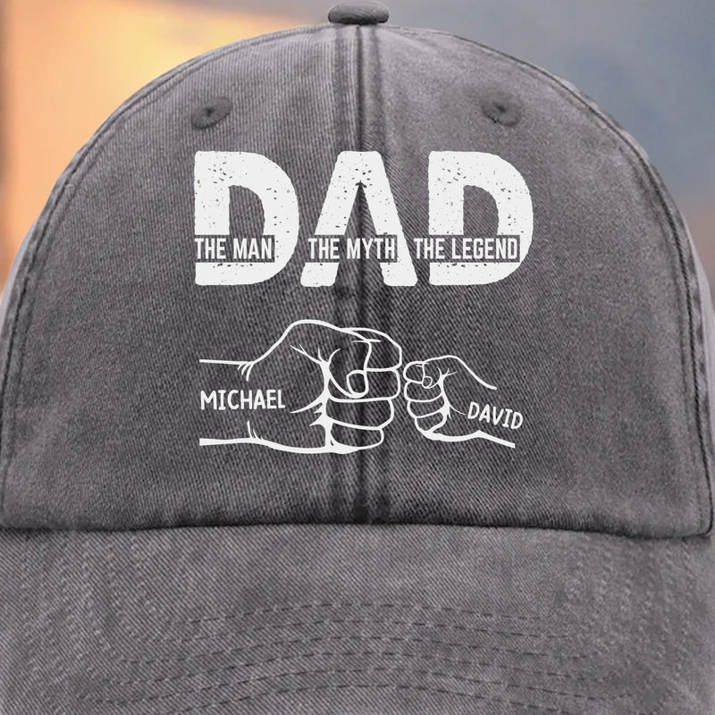 Custom Vintage Washed Denim Baseball Cap - Personalized Birthday Gifts For Dad, Grandpa - You Teach Us Every Day