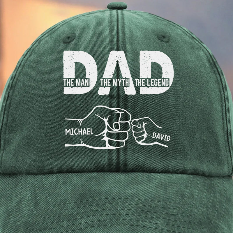 Custom Vintage Washed Denim Baseball Cap - Personalized Birthday Gifts For Dad, Grandpa - You Teach Us Every Day
