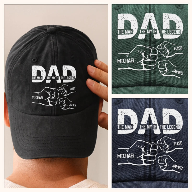 Custom Vintage Washed Denim Baseball Cap - Personalized Birthday Gifts For Dad, Grandpa - You Teach Us Every Day
