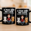 Custom Black Mug - Personalized Birthday Gifts For Cat Lovers, Cat Mom And Dad - Happiness Has Whiskers