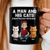 Custom Black Mug - Personalized Birthday Gifts For Cat Lovers, Cat Mom And Dad - Happiness Has Whiskers