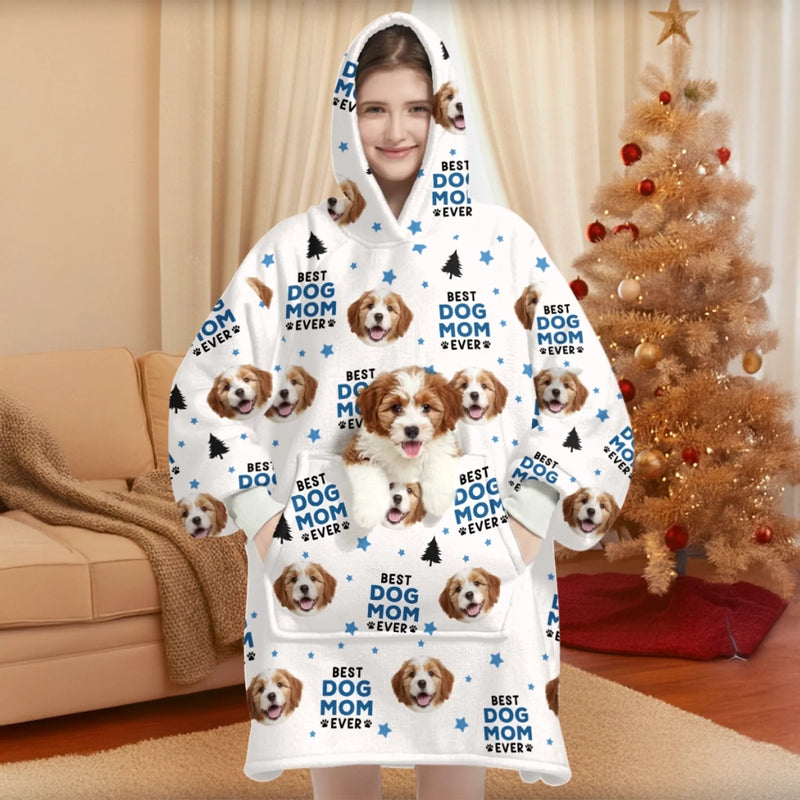 Custom Photo Wearable Blanket With Pet Pocket - Personalized Christmas Birthday Gifts For Dog Cat Lovers, Dog Dad And Mom, Cat Owners - Snuggle Season, Dog Edition