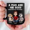 Custom Black Mug - Personalized Birthday Gifts For Dog Lovers, Dog Dad And Mom - Fueled By Dogs And Coffee